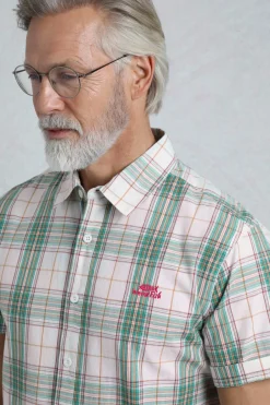 Weird Fish Shirts|Judd Organic Cotton Short Sleeve Check Shirt Viridis
