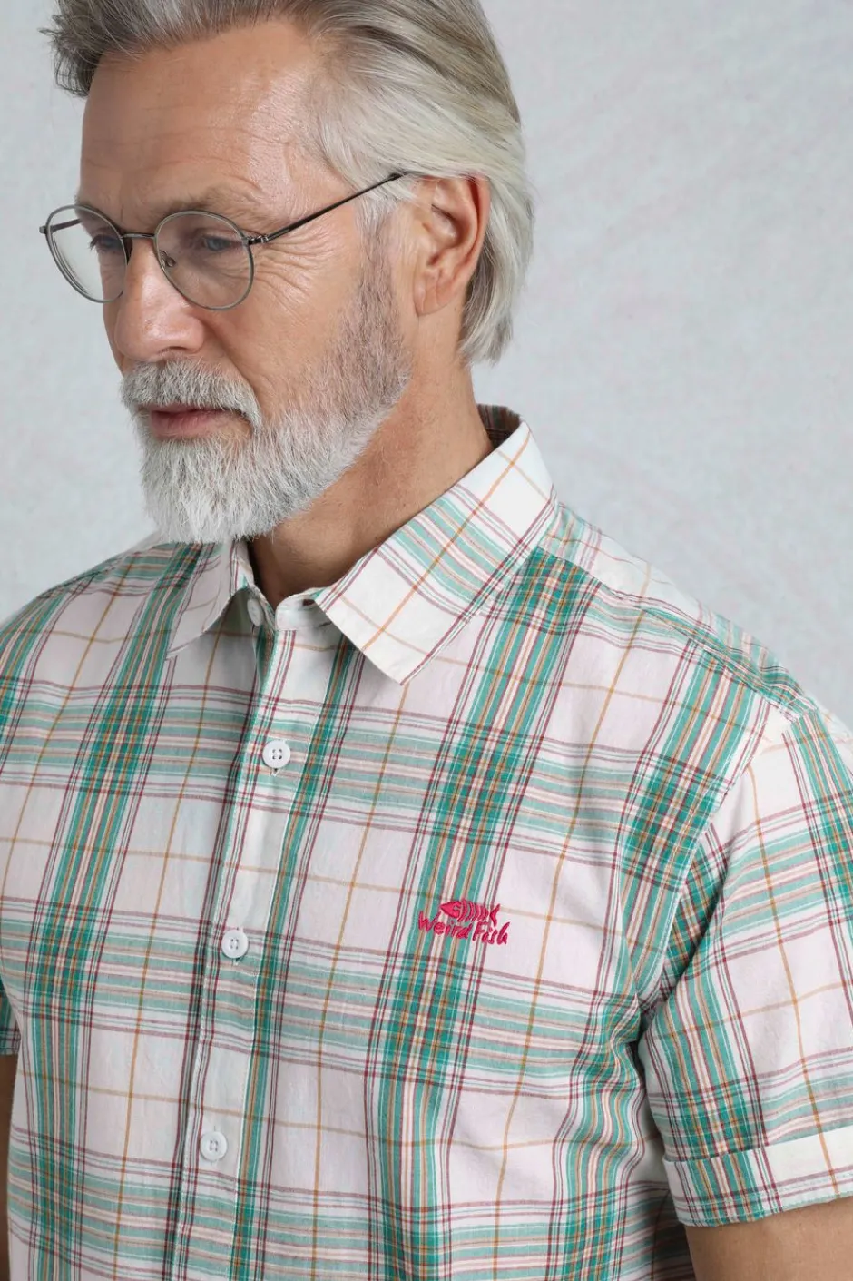 Weird Fish Shirts|Judd Organic Cotton Short Sleeve Check Shirt Viridis