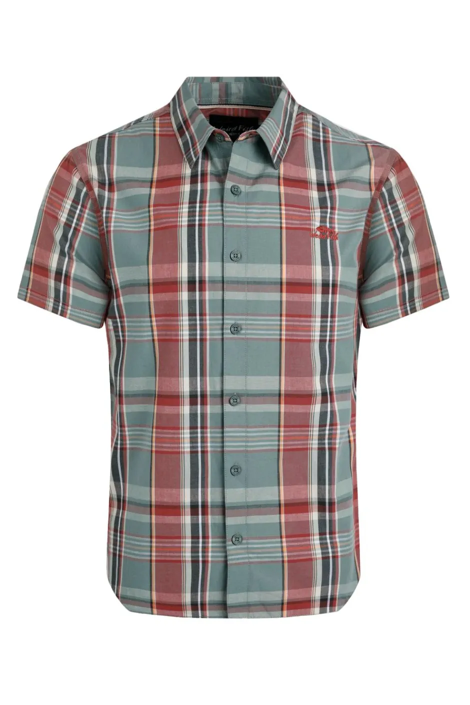 Weird Fish Shirts|Judd Organic Cotton Short Sleeve Check Shirt Mineral Blue
