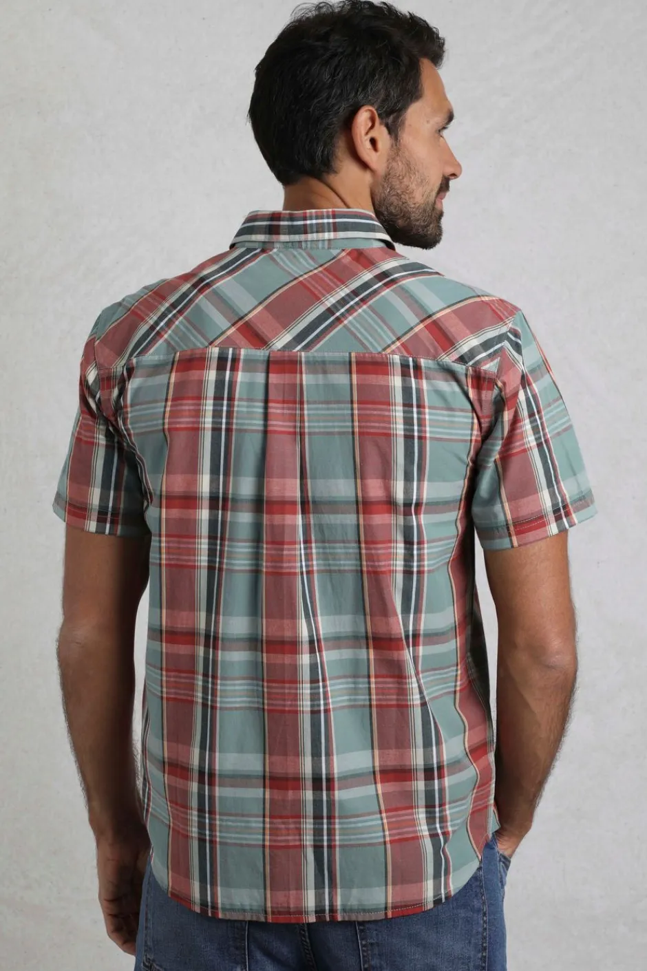 Weird Fish Shirts|Judd Organic Cotton Short Sleeve Check Shirt Mineral Blue
