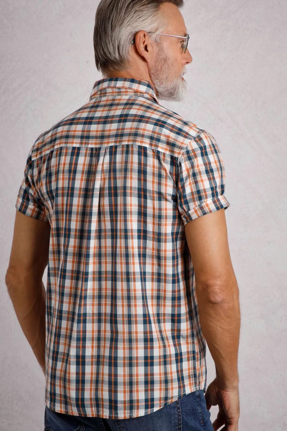 Weird Fish Shirts|Judd Organic Cotton Short Sleeve Check Shirt Mango