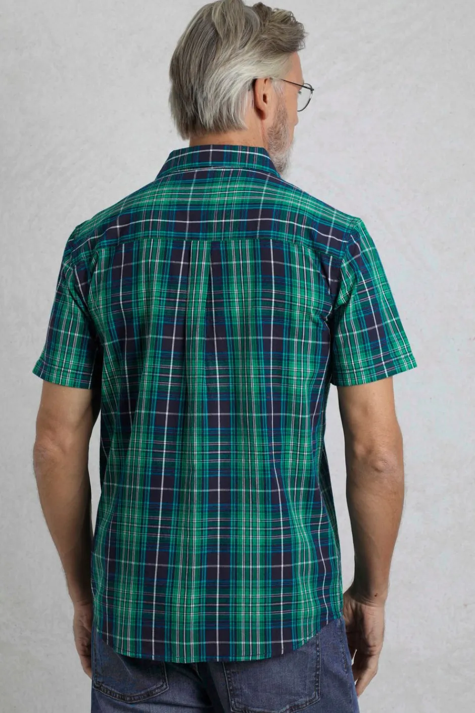 Weird Fish Shirts|Judd Organic Cotton Short Sleeve Check Shirt Dark Blue