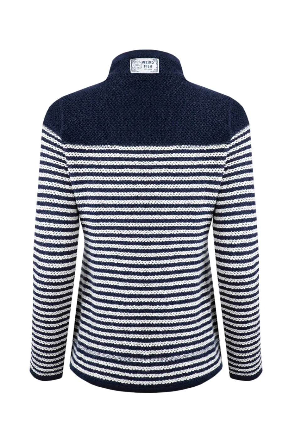 Weird Fish Sweatshirts & Hoodies|Juliet 1/4 Zip Stripe Eco Macaroni Navy
