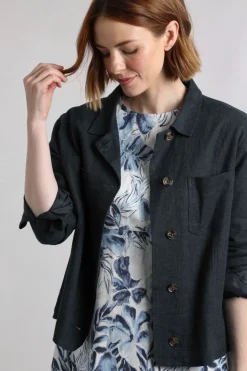 Weird Fish Coats, Jackets And Gilets|Linen|Karsten Relaxed Linen Jacket Navy