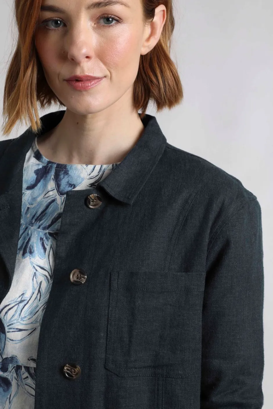 Weird Fish Coats, Jackets And Gilets|Linen|Karsten Relaxed Linen Jacket Navy
