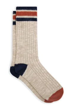 Weird Fish Socks & Underwear|Socks & Underwear|Karumba Striped Fleck Socks 2 Pack Nut