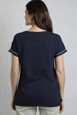 Weird Fish Tunics|Tops & T-Shirts|Kaya Organic Cotton Outfitter T-Shirt Navy