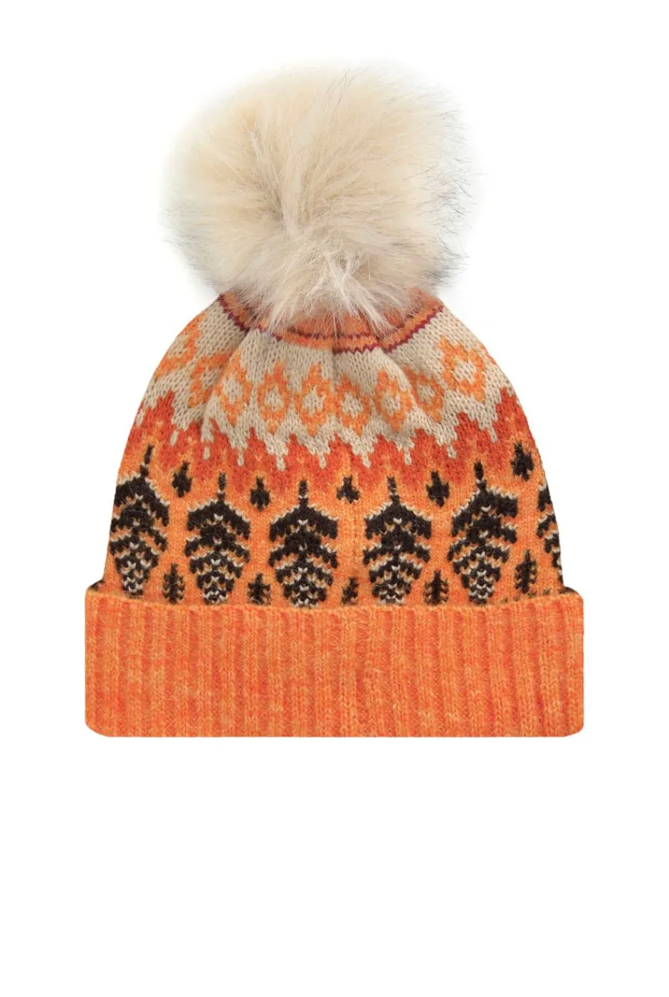 Weird Fish Socks & Tights|Socks & Tights|Keara Eco Fair Isle Bobble Hat Apricot