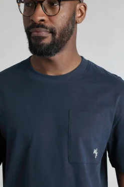 Weird Fish T-Shirts|Keaton Organic Cotton Super Soft Pocket T-Shirt Navy