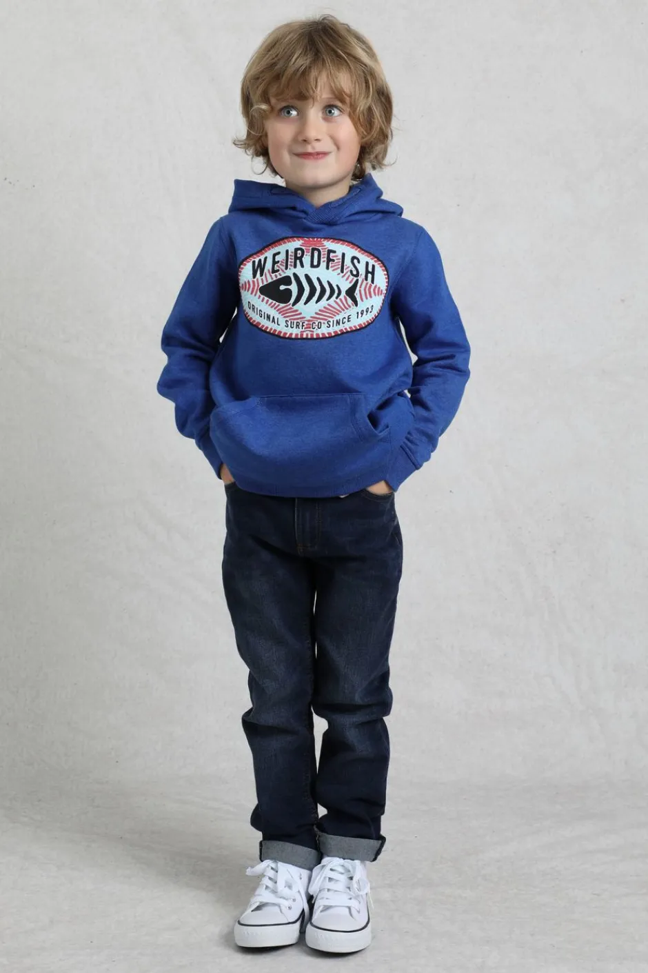 Weird Fish Kids Fleece & Hoodies|Kelvin Kids Graphic Hoodie Cobalt Blue