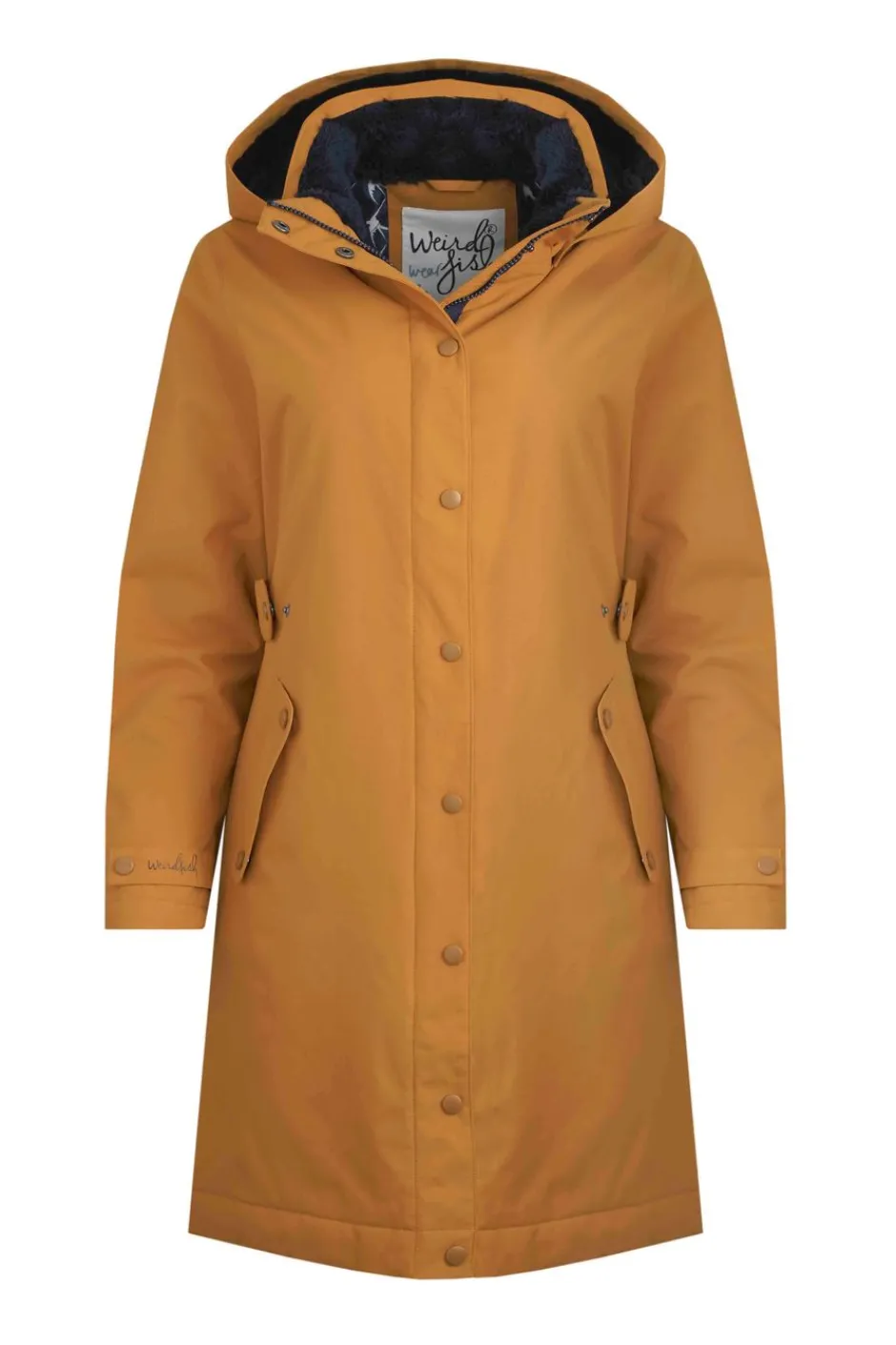 Weird Fish Coats, Jackets And Gilets|Kenzie Recycled Waterproof Coat Mustard