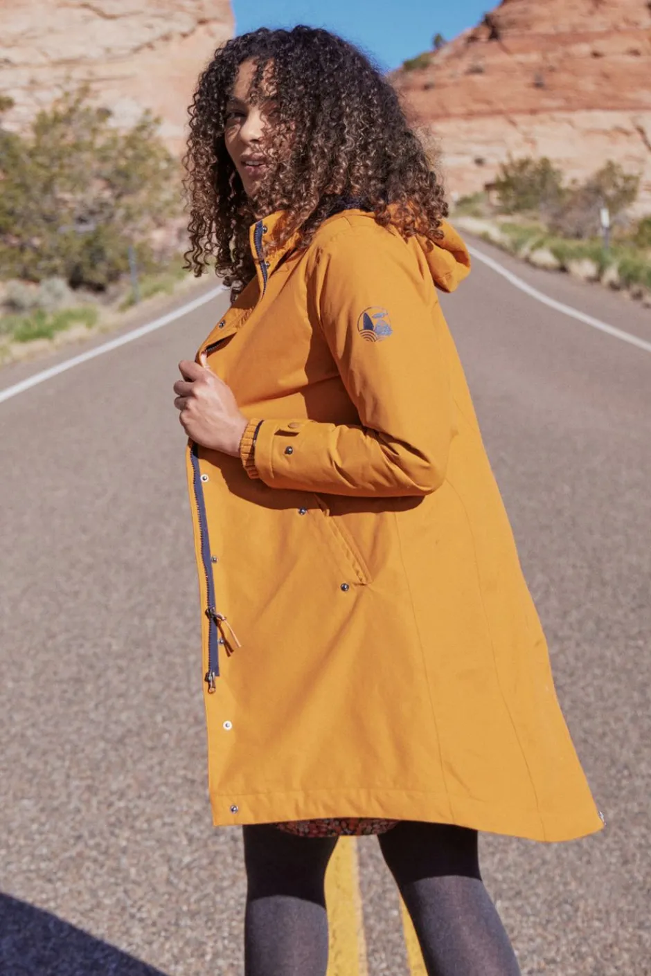 Weird Fish Coats, Jackets And Gilets|Kenzie Recycled Waterproof Coat Mustard