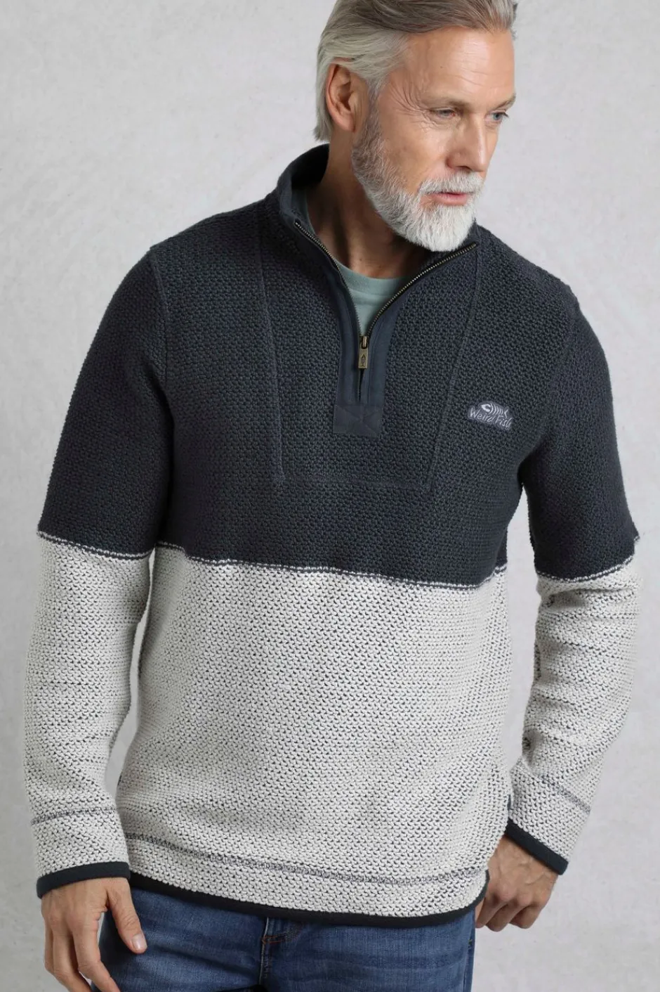 Weird Fish Sweatshirts & Hoodies|Kielder Eco 1/4 Zip Special Edition Macaroni Dark Navy