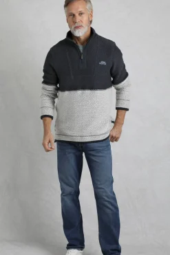 Weird Fish Sweatshirts & Hoodies|Kielder Eco 1/4 Zip Special Edition Macaroni Dark Navy
