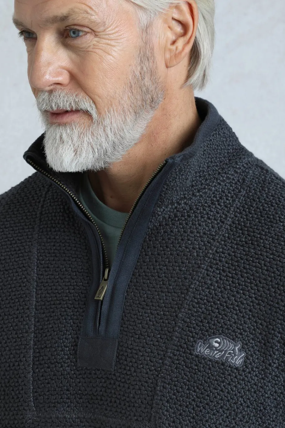 Weird Fish Sweatshirts & Hoodies|Kielder Eco 1/4 Zip Special Edition Macaroni Dark Navy