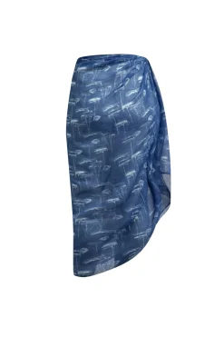 Weird Fish Swimwear & Changing Robes|Swimwear|Kiera Recycled Polyester Sarong Scarf Ensign Blue
