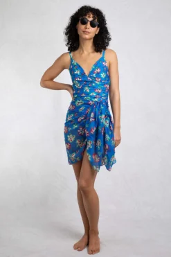 Weird Fish Swimwear & Changing Robes|Swimwear|Kiera Recycled Polyester Sarong Scarf Blue