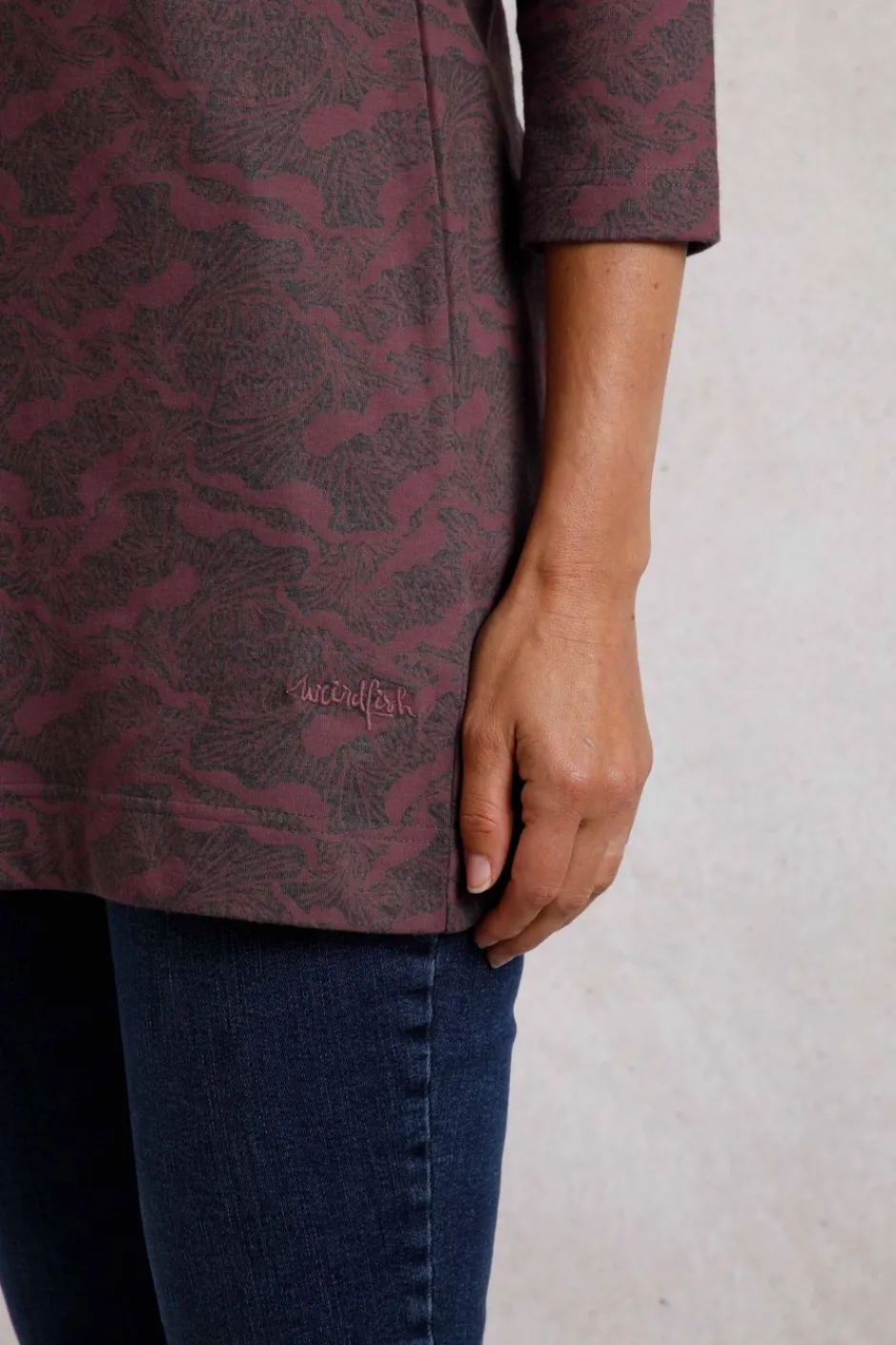 Weird Fish Tunics|Tops & T-Shirts|Kimberley Printed Jersey Tunic Chocolate