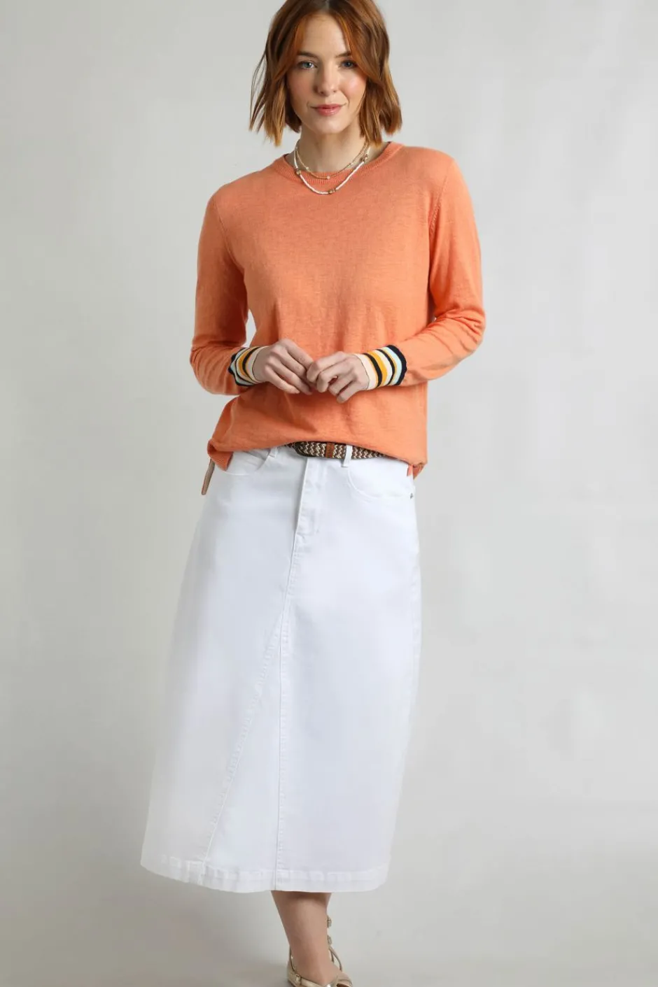 Weird Fish Jumpers & Cardigans|Knitwear|Kinga Lightweight Knit Jumper Peachblossom