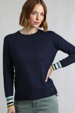Weird Fish Jumpers & Cardigans|Knitwear|Kinga Lightweight Knit Jumper Navy