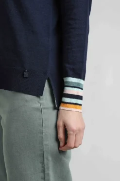 Weird Fish Jumpers & Cardigans|Knitwear|Kinga Lightweight Knit Jumper Navy
