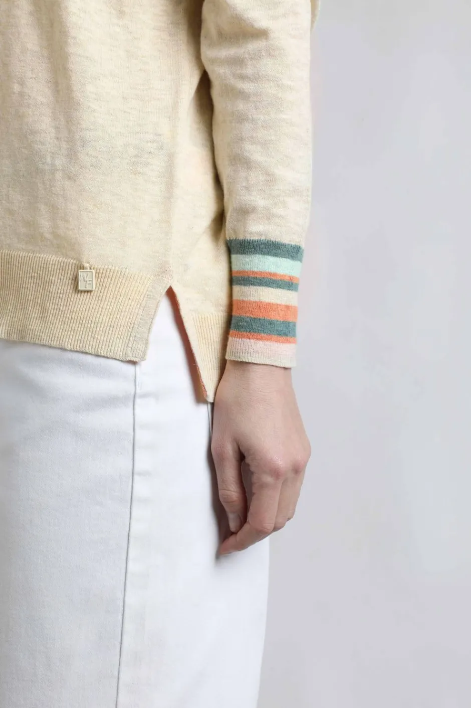Weird Fish Jumpers & Cardigans|Knitwear|Kinga Lightweight Knit Jumper Light Cream