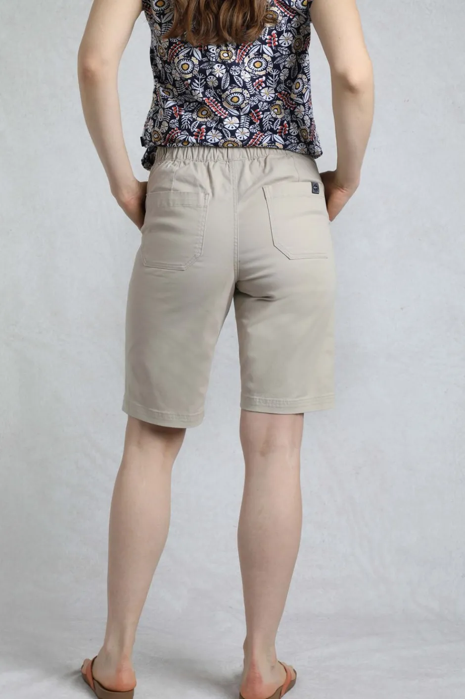Weird Fish Shorts|Kinnie Flat Front Shorts Stone
