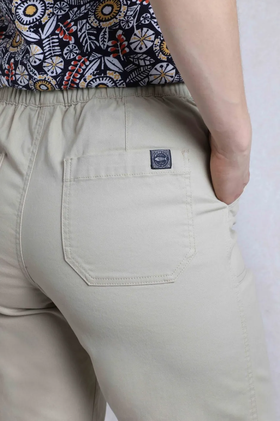Weird Fish Shorts|Kinnie Flat Front Shorts Stone