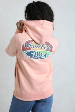 Weird Fish Sweatshirts & Hoodies|Kira Eco Back Print Popover Hoodie Dusty Rose