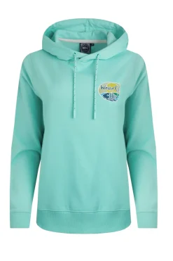 Weird Fish Sweatshirts & Hoodies|Kira Eco Back Print Popover Hoodie Aqua Marine