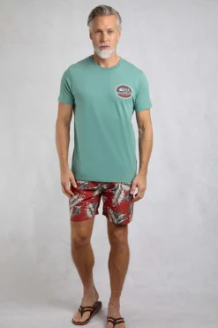 Weird Fish T-Shirts|Laid Back Heritage Back Print Graphic T-Shirt Mineral Blue