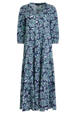 Weird Fish Dresses|Lainey Printed Seersucker Midi Dress Aqua Marine