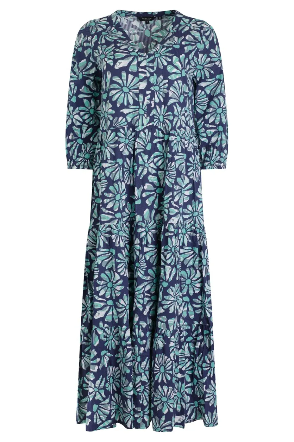 Weird Fish Dresses|Lainey Printed Seersucker Midi Dress Aqua Marine