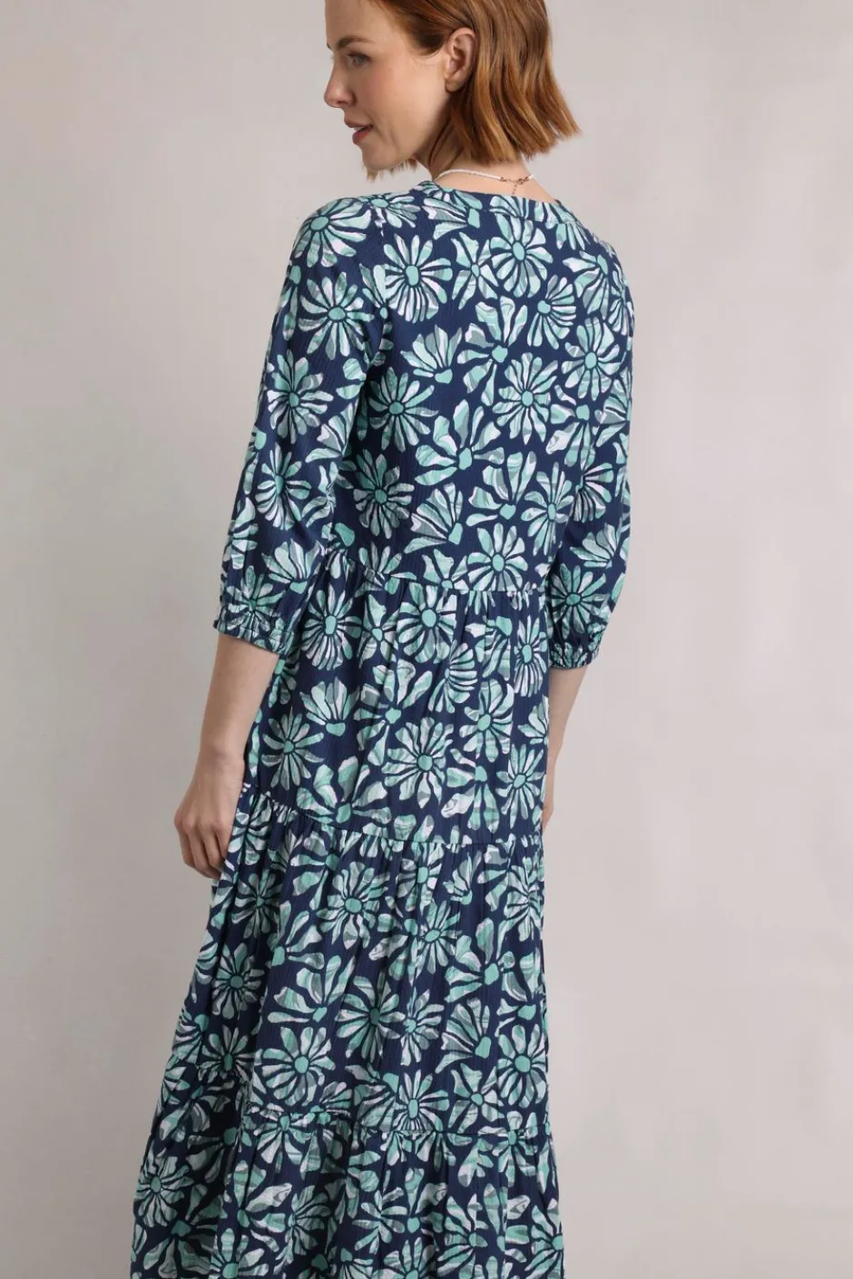 Weird Fish Dresses|Lainey Printed Seersucker Midi Dress Aqua Marine