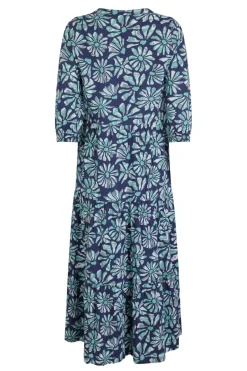 Weird Fish Dresses|Lainey Printed Seersucker Midi Dress Aqua Marine