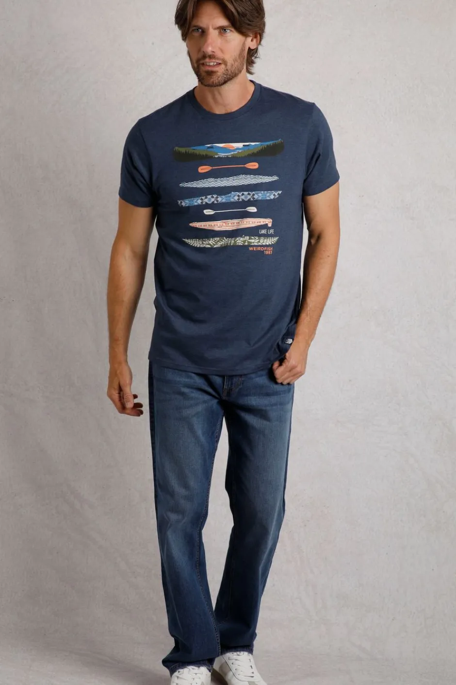Weird Fish T-Shirts|Lake Life Eco Graphic T-Shirt Dark Blue