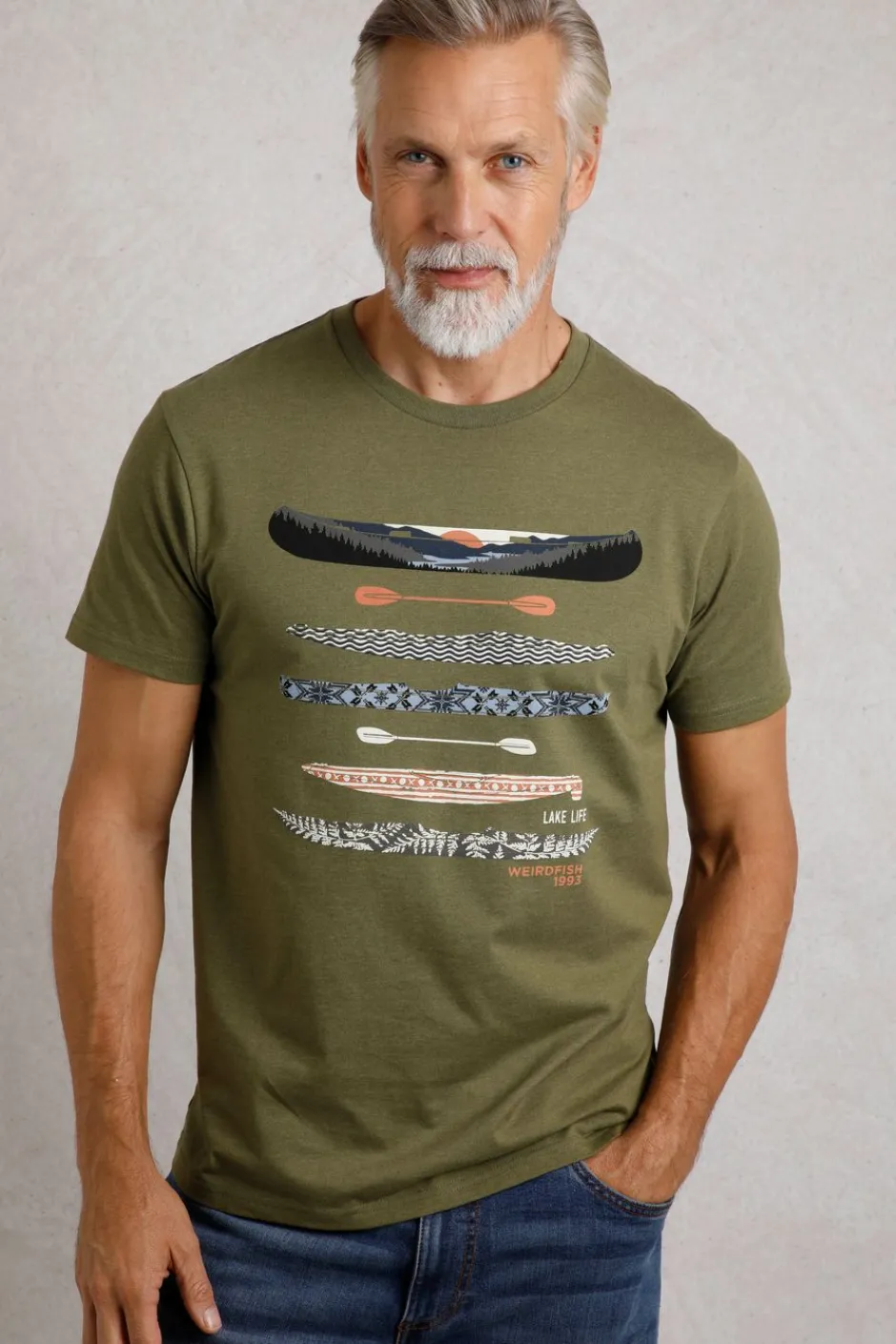 Weird Fish T-Shirts|Lake Life Eco Graphic T-Shirt Olive Green