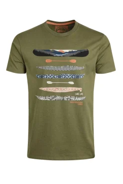 Weird Fish T-Shirts|Lake Life Eco Graphic T-Shirt Olive Green