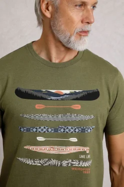 Weird Fish T-Shirts|Lake Life Eco Graphic T-Shirt Olive Green