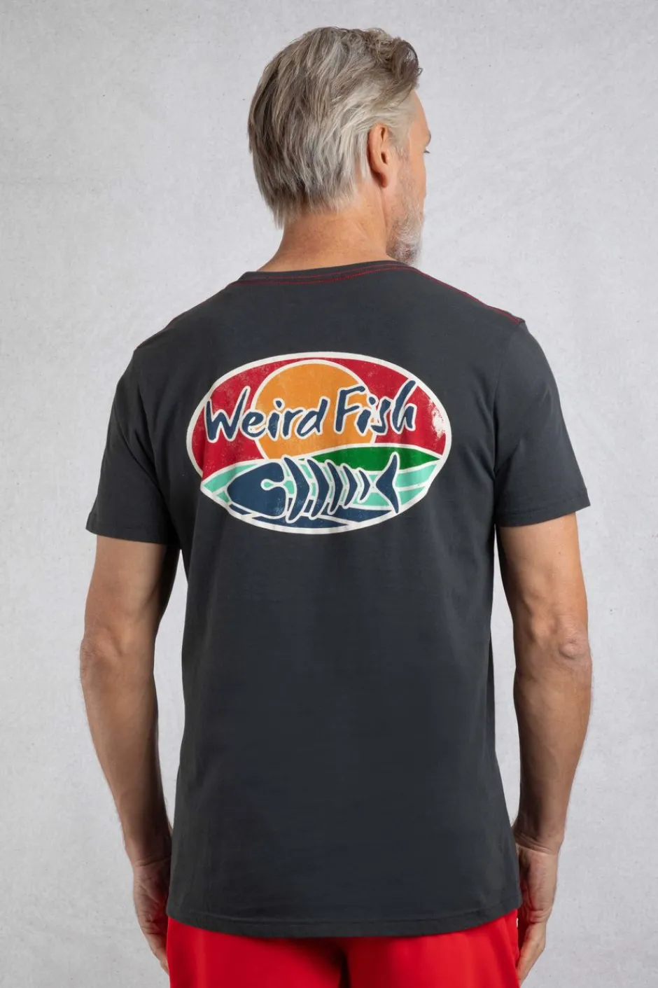 Weird Fish T-Shirts|Land and Sea Back Print Graphic T-Shirt Navy