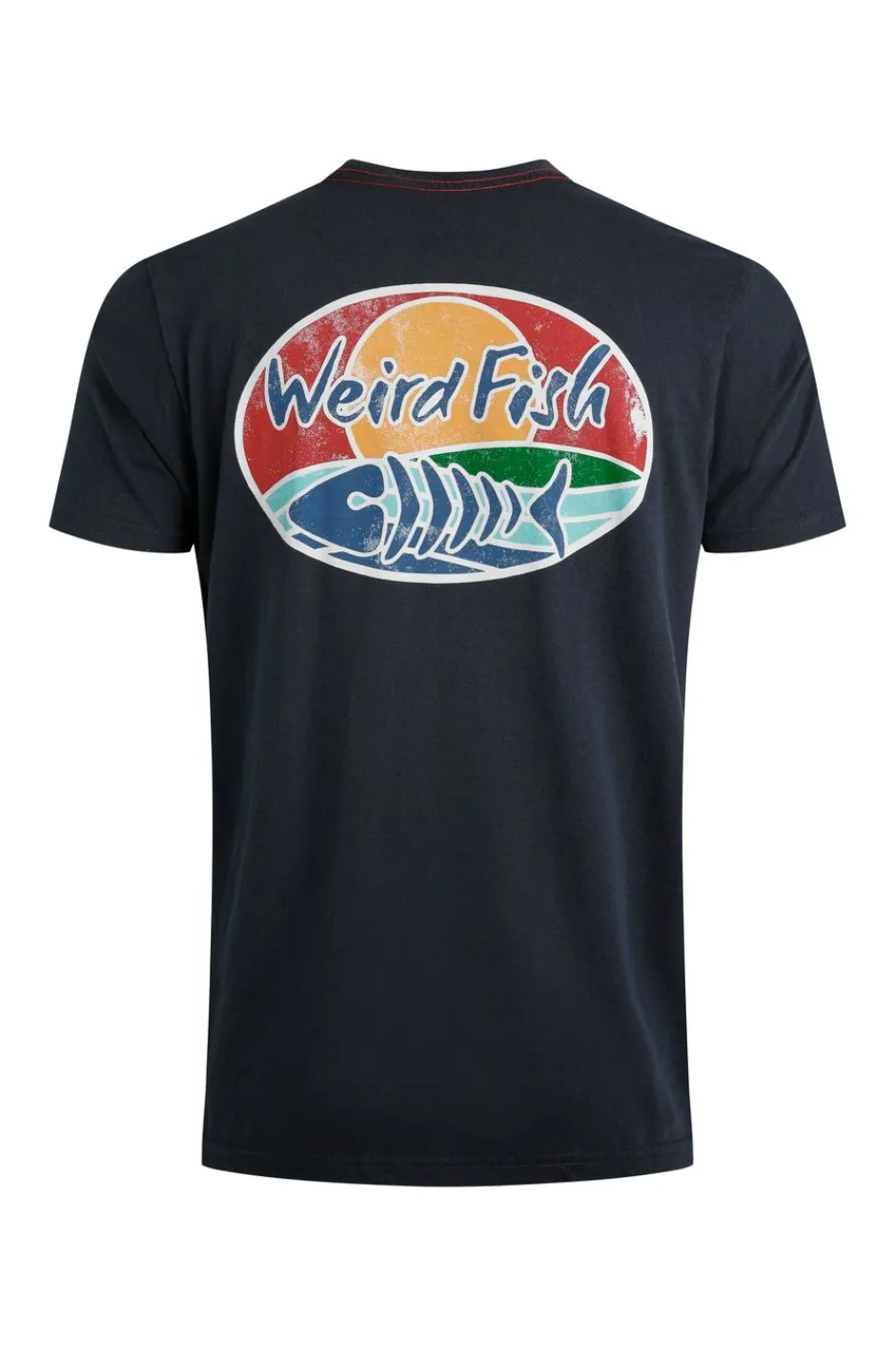 Weird Fish T-Shirts|Land and Sea Back Print Graphic T-Shirt Navy