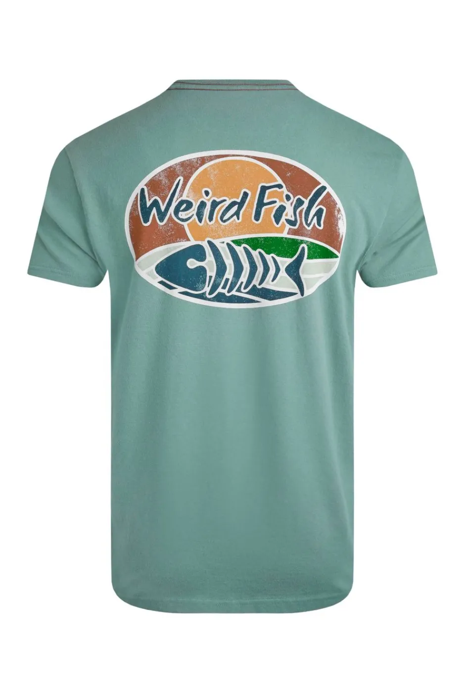 Weird Fish T-Shirts|Land and Sea Back Print Graphic T-Shirt Mineral Blue