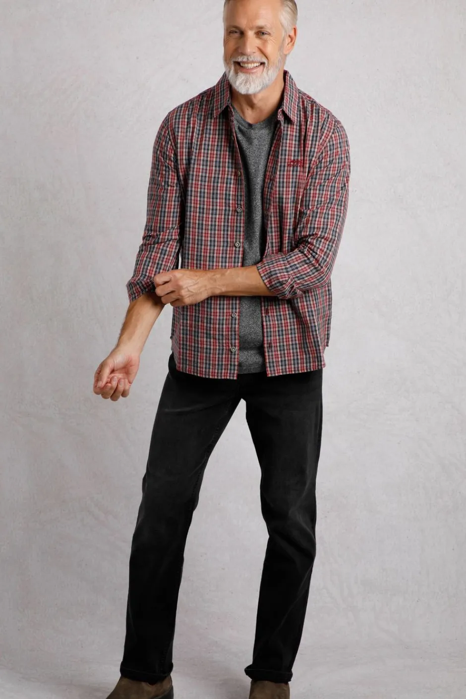 Weird Fish Shirts|Lando Long Sleeve Check Shirt Nut