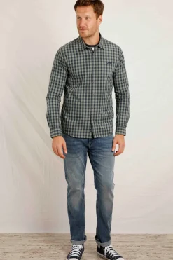 Weird Fish Shirts|Lando Long Sleeve Check Shirt Shadow