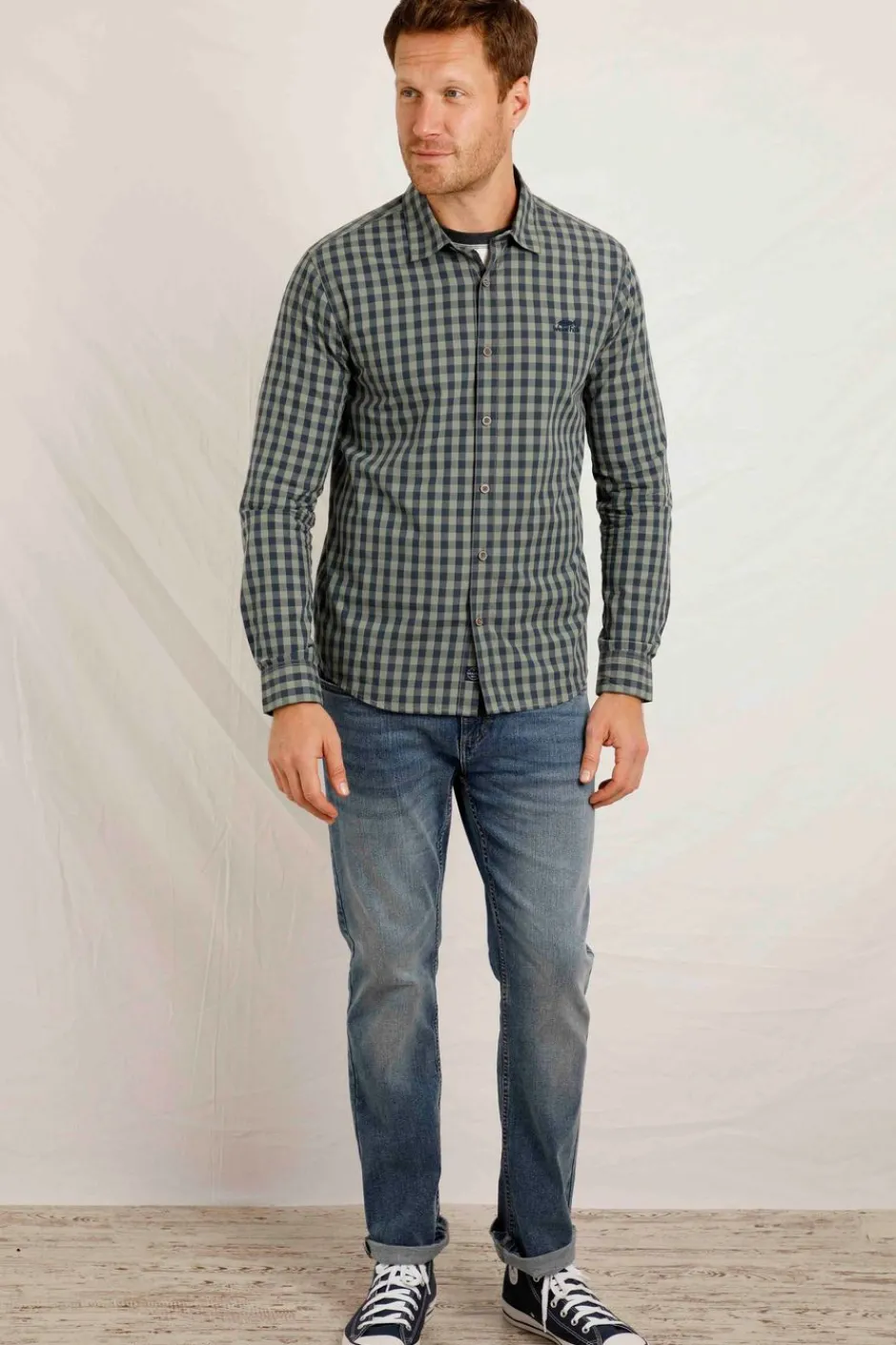 Weird Fish Shirts|Lando Long Sleeve Check Shirt Shadow