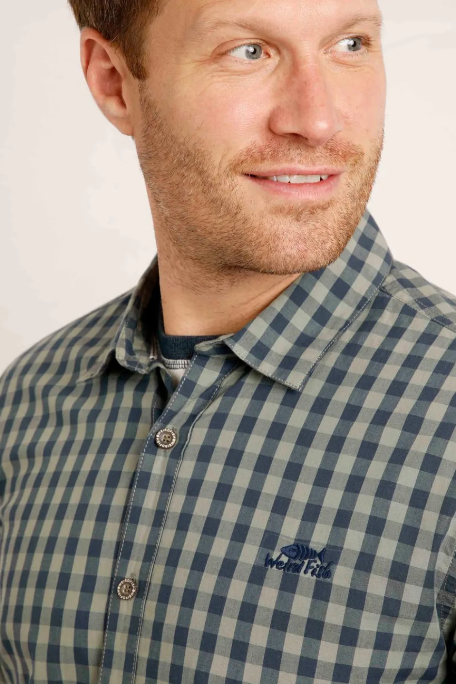 Weird Fish Shirts|Lando Long Sleeve Check Shirt Shadow