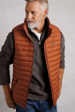 Weird Fish Coats, Jackets And Gilets|Langtree Lightweight Showerproof Padded Gilet Dark Rust