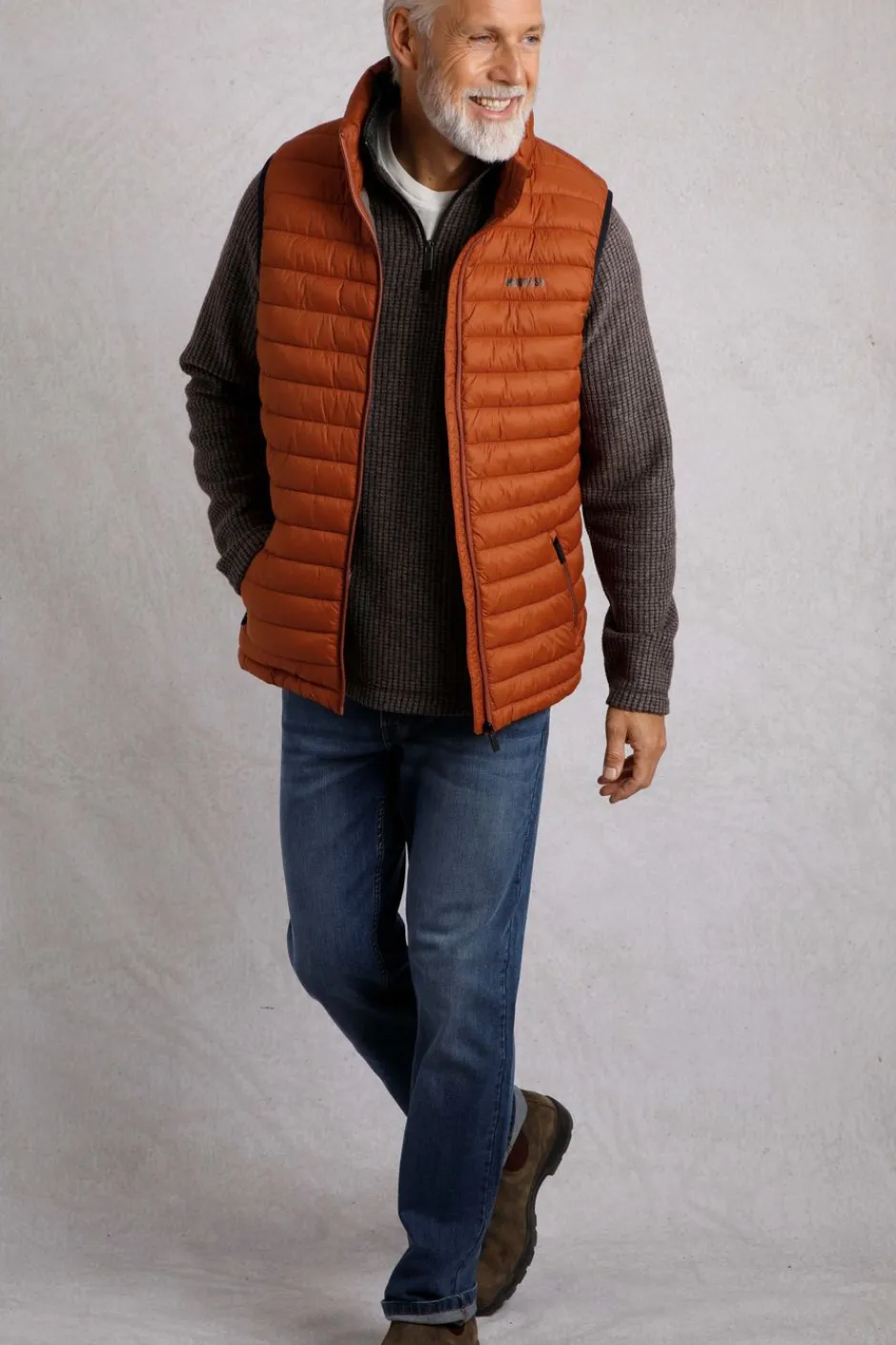 Weird Fish Coats, Jackets And Gilets|Langtree Lightweight Showerproof Padded Gilet Dark Rust