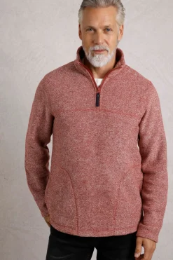 Weird Fish Fleece|Laramie Eco 1/4 Zip Snow Marl Fleece Nut