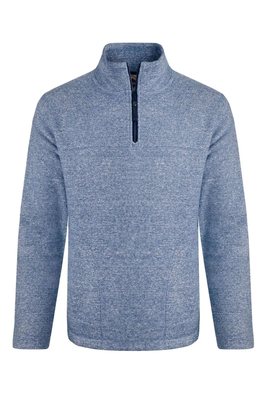 Weird Fish Fleece|Laramie Eco 1/4 Zip Snow Marl Fleece Mid Blue